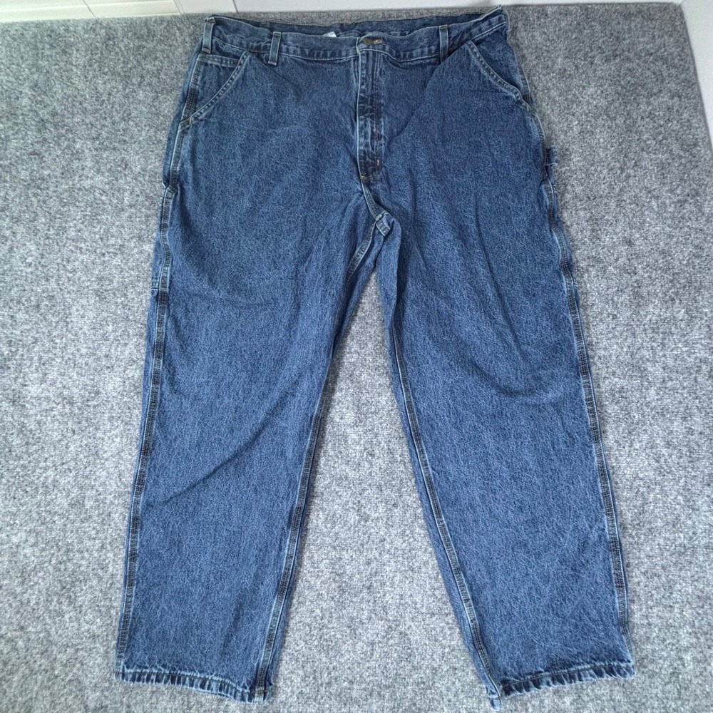 Carhartt Mens Blue Denim Carpenter Work Pants‎ B13 DPS Loose Fit 42x30 Utility